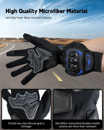 Motorcycle Gloves,Touchscreen Motorbike Gloves with Hard Knuckle Tactical Gloves Riding Gloves Anti-Slip Airsoft Gloves