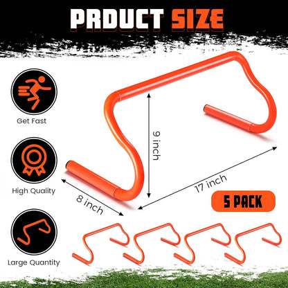 5 Pcs Speed Agility Training Hurdles Detachable Durable Equipment Plyometric and All Purpose Speed Training Hurdle Equipment for Athletes Soccer Basketball