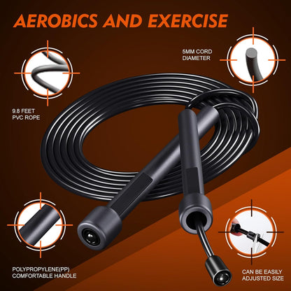 14 Pack Adjustable PVC Jump Rope for Cardio Fitness - Versatile Jump Rope for Women Men Kids Christmas Gift -Tangle-Free for Keeping Fit, Training, Workout