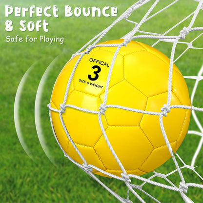 HyDren 6 Pcs Soccer Ball with Pump Colorful Official Soccer Ball for Kids Youth Adult Indoor Outdoor Soft Sport Gift for Training Practice Game