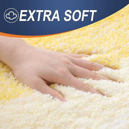 OLANLY Large Bathroom Rugs Mat 50x30, Extra Soft Absorbent Microfiber Bath Rugs, Rubber Backing, Quick Dry, Machine Washable Bath Mat for Bathroom Floor, Tub and Shower, Home Decor Accessories, Yellow