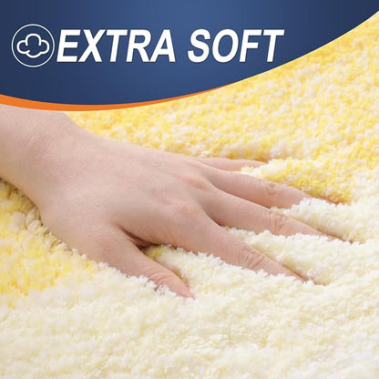 OLANLY Bathroom Rugs Mat 36x24, Extra Soft Absorbent Microfiber Bath Rugs, Rubber Backing, Quick Dry, Machine Washable Bath Mats for Bathroom Floor, Tub and Shower, Home Decor Accessories, Yellow