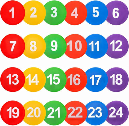 9 Inch Poly Spots, 10/24 PCS Anti-Slip Spot Markers Floor Spots, Waterproof Flat Filed Cones Poly Dots for Agility Drills, Basketball, Football Training, Sport Activities and Exercise