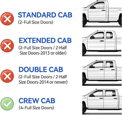 in-Channel Window Visors Rain Guards for 2015-2022 Chevy Colorado Crew Cab, Window Vent Wind Deflectors Visors Shades for 15-22 Gmc Canyon Crew Cab