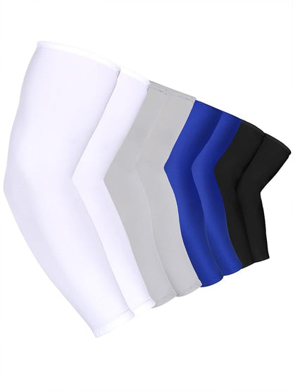 Mudder 8 Pairs UV Sun Protection Cooling Arm Sleeves for Men Women Youth Silk Compression Arm Cover Breathable Outdoors Sport