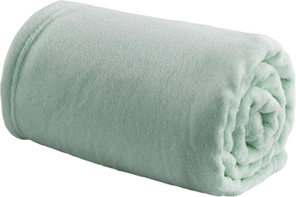 Bedsure Bedding Fleece Blanket for Girls and Boys - Soft Cozy Cute Small Throw Blankets for Travel, 43x55 Inches, Sage Green