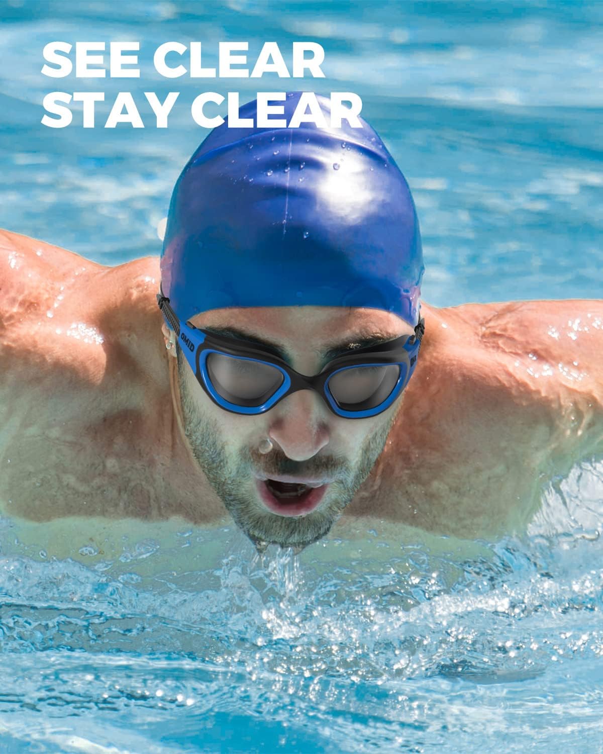 OMID Swim Goggles, P2 Polarized Swimming Goggles for Men Anti-fog Goggles Swimming for Adult Women