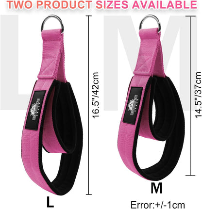 1 Pair Pilates Double Loop Straps for Reformer Fitness D-Ring Straps Handle, Yoga Exercise Accessories for Home Gym Workout