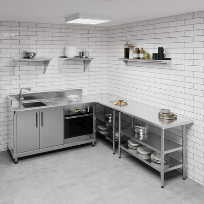 AmGood 48" Long X 8" Deep Stainless Steel Wall Shelf | NSF Certified | Appliance & Equipment Metal Shelving | Kitchen, Restaurant, Garage, Laundry, Utility Room