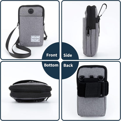 Cell Phone Purse Waist Pack Bag Travel Crossbody Bag Wristband Sport Armband Wallet with Removable Shoulder Strap (Navy Blue)