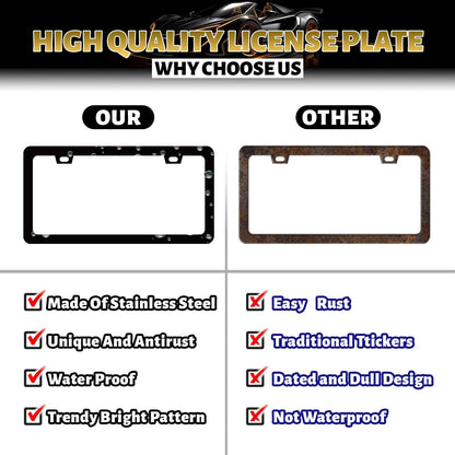 Watercolor Koala License Plate Frame Colorful Animal License Plate Holder Funny License Plate for Car Decoration Stainless Steel Cute Auto Parts with Screws for Men Women 12.3" x 6.3"