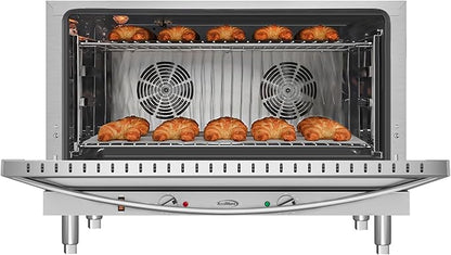 KoolMore 32 in. Commercial Countertop Convection Oven, Holds Full Size Pans, 4 Racks and 3500W of Power, 240V in Stainless-Steel, ETL Listed for Safety and Sanitation (KM-CTCO-44)