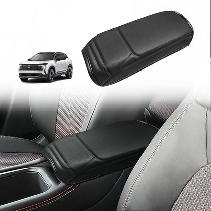 Muslogy Center Console Armrest Cover Compatible with Nissan Kicks S SV SR 2025 Comfort Armrest Pad Arm Rest Cushion Vegan Leather Protector Regular Thick