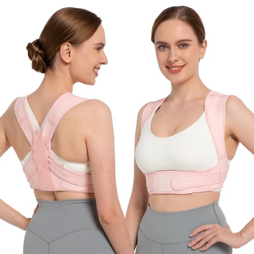 Posture Corrector for Women and Men, Adjustable Upper Back Brace for Clavicle Support and Providing Pain Relief from Neck, Shoulder, and Upper Back (S/M)