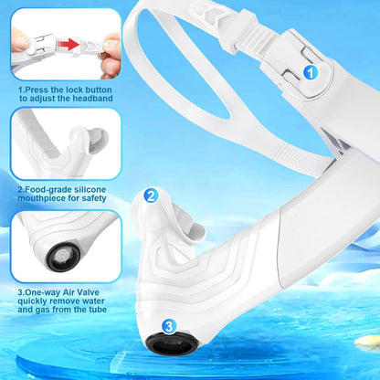 Greatever Detachable Portable Snorkel for Lap Swimming Unisex-Adult Silicone Adjustable Headband One Way Exhaust Valve