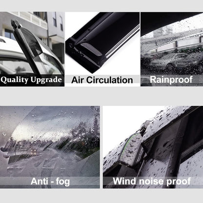Side Window Wind Deflector, 4pcs Out-Channel Tape-On Nice Rain Guards Set, Window Visor fit for 2007-2018 Jeep Patriot 94359