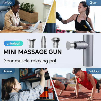 arboleaf Massage Gun Deep Tissue with Metal Head, Full-Metal Electric Portable Hand Held Massager Gun with Case for Back, Body Sore Muscles, Pain Relief, Gifts for Dad, Office, Home, Athletes