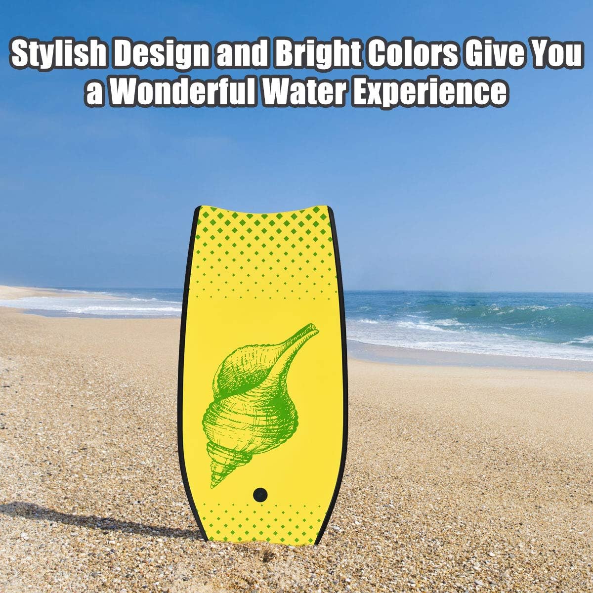 Goplus 41''/37''/33'' Lightweight Body Board for Beach, Surf Board with EPS Core, XPE Deck, HDPE Slick Bottom, Wrist Leash, Bodyboard for Kids Adults Surfing