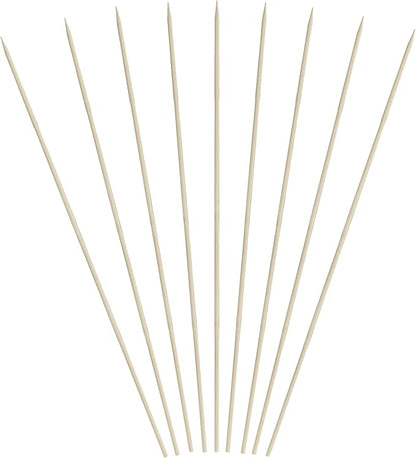 1600 Count | KingSeal Natural Bamboo Wood Grilling Skewers, 10 Inches x 3.0mm Diamter, for Shish Kebabs, BBQ, and Fruit Arrangements, Bulk Pack - 16 Packs x 100 Skewers