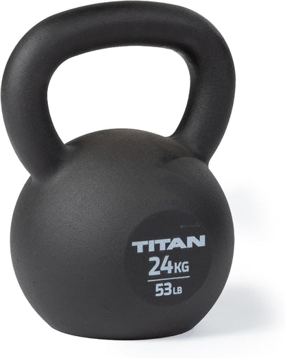 Titan Fitness Cast Iron Kettlebell, Single Piece Casting, KG and LB Markings, Full Body Workout