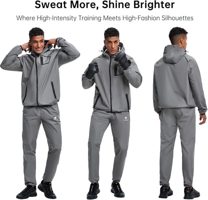 HOTSUIT Sauna Suit Men Anti Rip Boxing Sweat Suits Exercise Workout Jacket