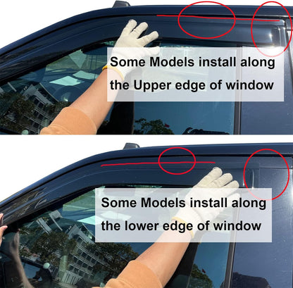 Smoke Side Window Visors Compatible with 06-10 Dodge Charger Sun/Rain Guards Wind Deflector 4pc