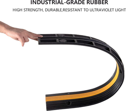 3 Pack Rubber Cable Ramp Hose Cable Protector Ramp 1 Channel 11000Lbs Load Capacity Traffic Speed Bump Wires Power Lines Extension Cord Cover for Indoor Outdoor