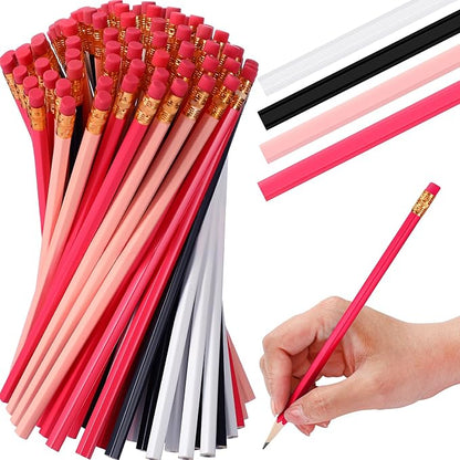 TecUnite 120 Pcs #2 HB Pencils with Eraser,Pink Black Series