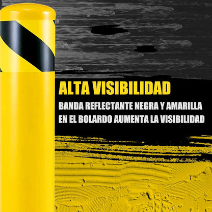 Safety Bollard Post, Steel Bollards,Parking Bollard, Yellow Powder Coated Safety Parking Barrier Post, for Traffic Sensitive Areas (12, 36"H*3"D)