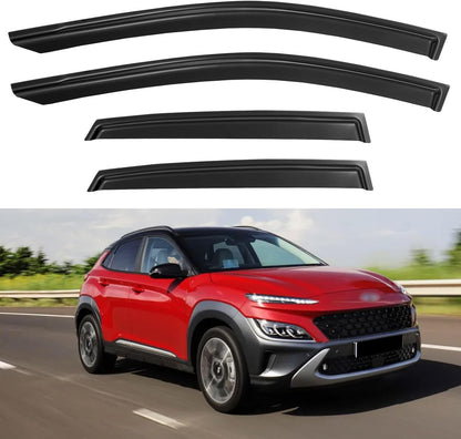 Window Visors Rain Guards for 2018-2023 Hyundai Kona, Out-Channel Window Vent Wind Deflectors Visors Shades for 18-23 Kona