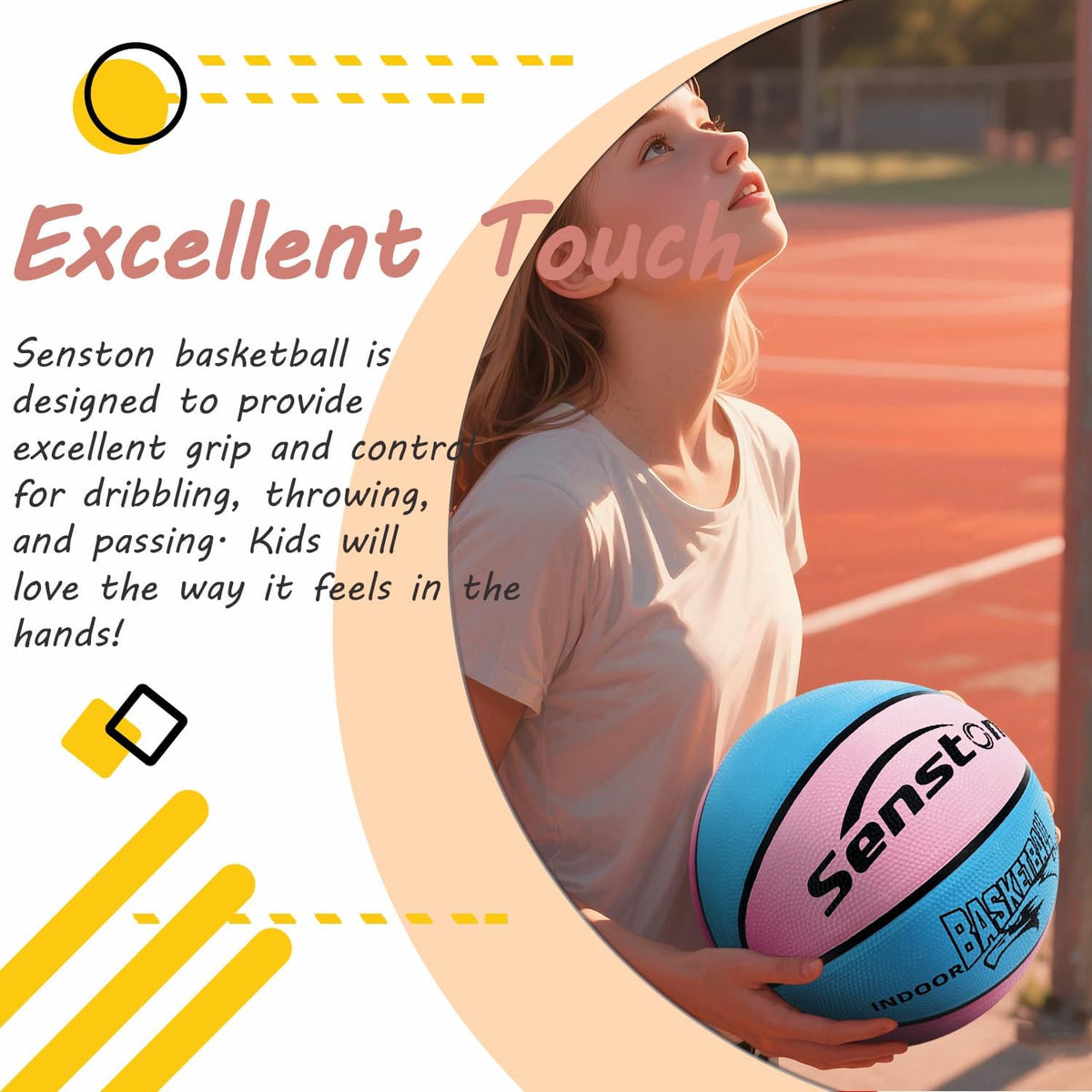 Senston Kids Basketball Balls Size 3/5/7 Basketballs Indoor Outdoor 27.5/29.5 inch Basketball Gifts for Kids/Girls/Boys