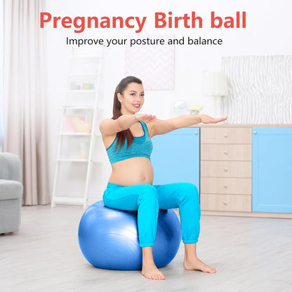 Exercise Ball for Balance Stability Fitness Workout Yoga Pilates at Home Office & Gym Birthing Ball for Pregnancy, Office Ball Chair