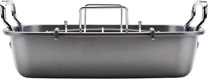 Circulon Total Bakeware Nonstick Roaster, Roasting Pan with Rack, 17-Inch x 13-Inch, Gray