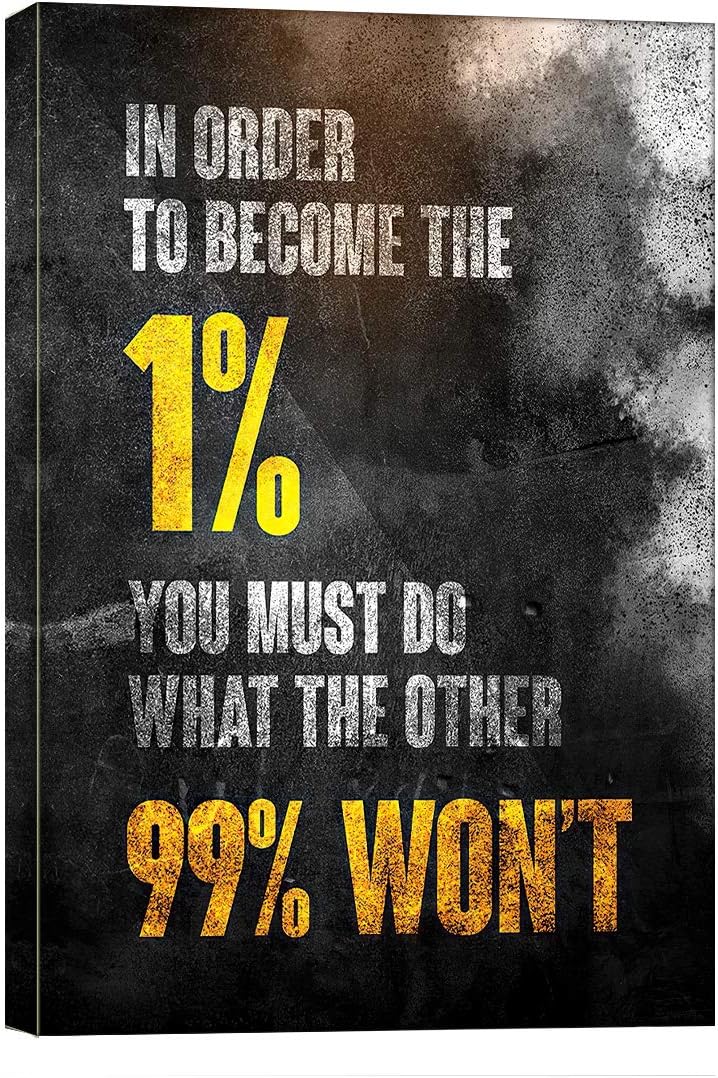 1% Entrepreneur Motivational Canvas Wall Art -Inspirational Office Wall Art Poster Quotes - Canvas Artwork Picture Print Framed for Home Office Bathroom Bedroom Wall Decor-16 x20