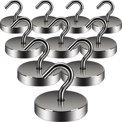 Neosmuk Magnetic Hooks, Cruise Ship Essentials, 100lb+ Heavy Duty Magnetic Hooks for Cruise Cabins, Refrigerator, Grill, Hanging, and Travel | Extra Strong Must-Haves Magnet Hook,Gunmetal Color.