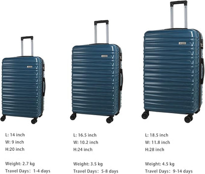 Luggage Sets 3 Piece(20/24/28)-Suitcase Set- Luggage with Wheels-PC + ABS Durable Lightweight Rotating hardshell suitcase 5PCS (Navy blue color)…