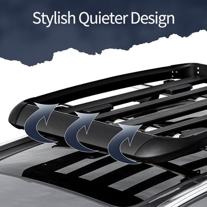 YHAAVLE 55" Cargo Basket,Heavy Duty Vehicle Roof Rack Baskets,Universal Rooftop Cargo Carrier for SUV, Truck, & Car Steel Construction