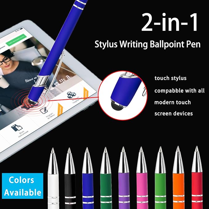 Qingxily Up to 300 Pcs Custom Pens Bulk,Personalized Pens with Free Engraving,Customized Stylus Ballpoint Pens with Your Name,Text,Message for Business,Graduation,Anniversaries-Colorful Pens 96 Pcs