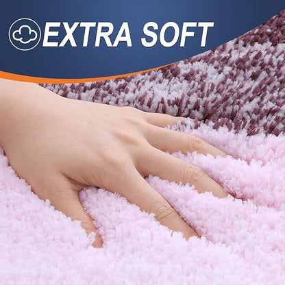 OLANLY Large Bathroom Rugs Mat 54x24, Extra Soft Absorbent Microfiber Bath Rugs, Rubber Backing, Quick Dry, Machine Washable Bath Mats for Bathroom Floor, Tub and Shower, Home Decor Accessories, Mauve