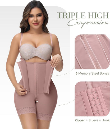 M MYODRESS Fajas Colombianas Moldeadoras Shapewear for Women Tummy Control Body Shaper Post Surgery Compression Garment