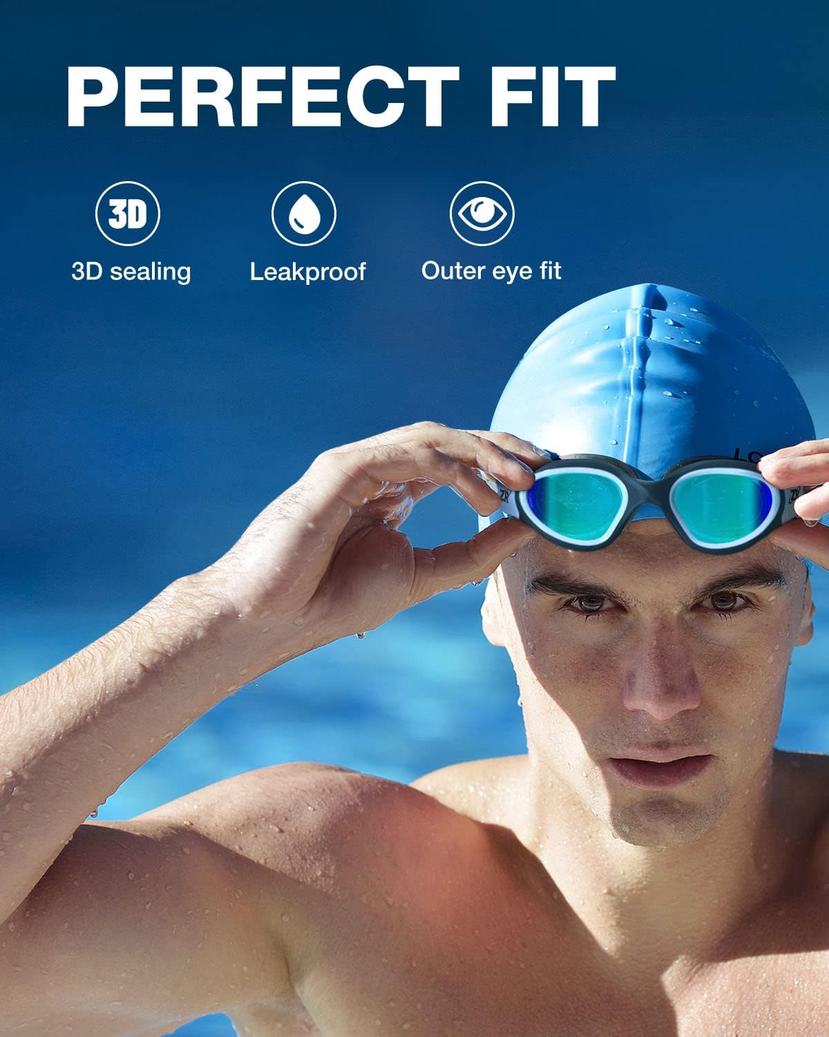 ZIONOR G1 Polarized Swimming Goggles for Unisex Adult Women Anti Fog 100% Anti UV Diving Goggles