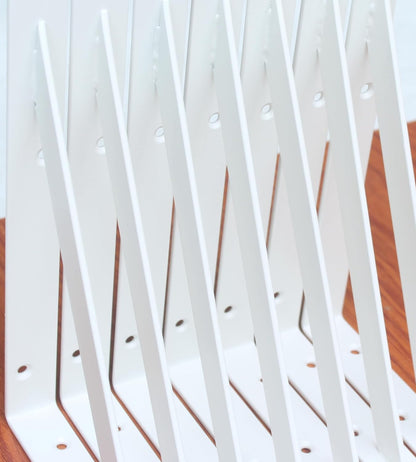 8 Pack L10 x H 8" White Heavy Duty Shelf Brackets with Screws Metal Shelf Brackets Shelf Support Angle Brackets for Shelves L Brackets Heavy Duty Floating Shelf