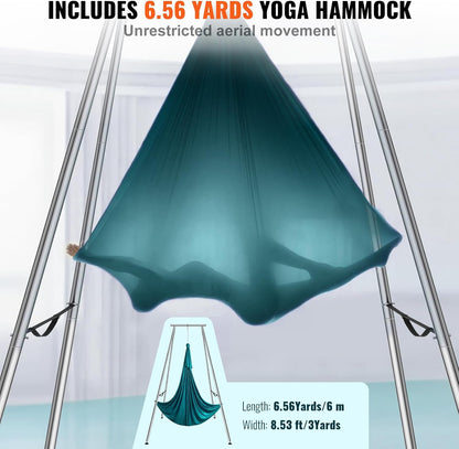 VEVOR Aerial Yoga Frame, 9.67 ft Height Swing Stand, Max 551.15 lbs Load Chrome-Plated Steel Pipe Inversion Yoga Rig for Indoor Outdoor Use