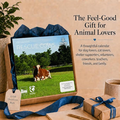 Rescue Cows 2027 Wall Calendar, 12 x 24 Hanging Pacific Waters Press