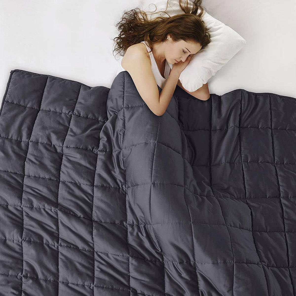 L'AGRATY Weighted Blanket 30lbs 88x104 Cooling Breathable Heavy Blanket with Glass Beads for Adult All-Season