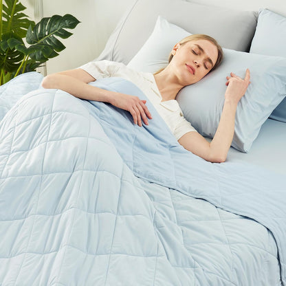 Cozy Bliss Cooling Throw Blanket for Hot Sleepers, Q-Max 0.4 Cooling Comfort 50x70, Cold Blankets for Night Sweats Sleeping, Ultra-Cool Lightweight Breathable Summer Blanket for Bed Travel