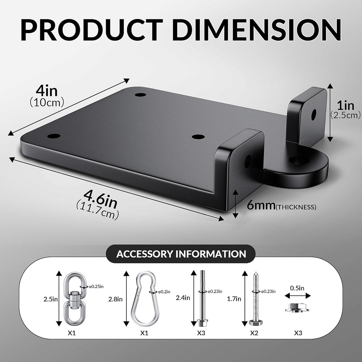 1200lb Heavy Punching Boxing Bag Hanger, 360° Beam Punching Bag Hanger, Rafter Heavy Bag Mount Hook, Punching Bag Mounting Bracket, Rotation Wall Ceiling Mount Bracket for Muay Thai Yoga Swing Hammock
