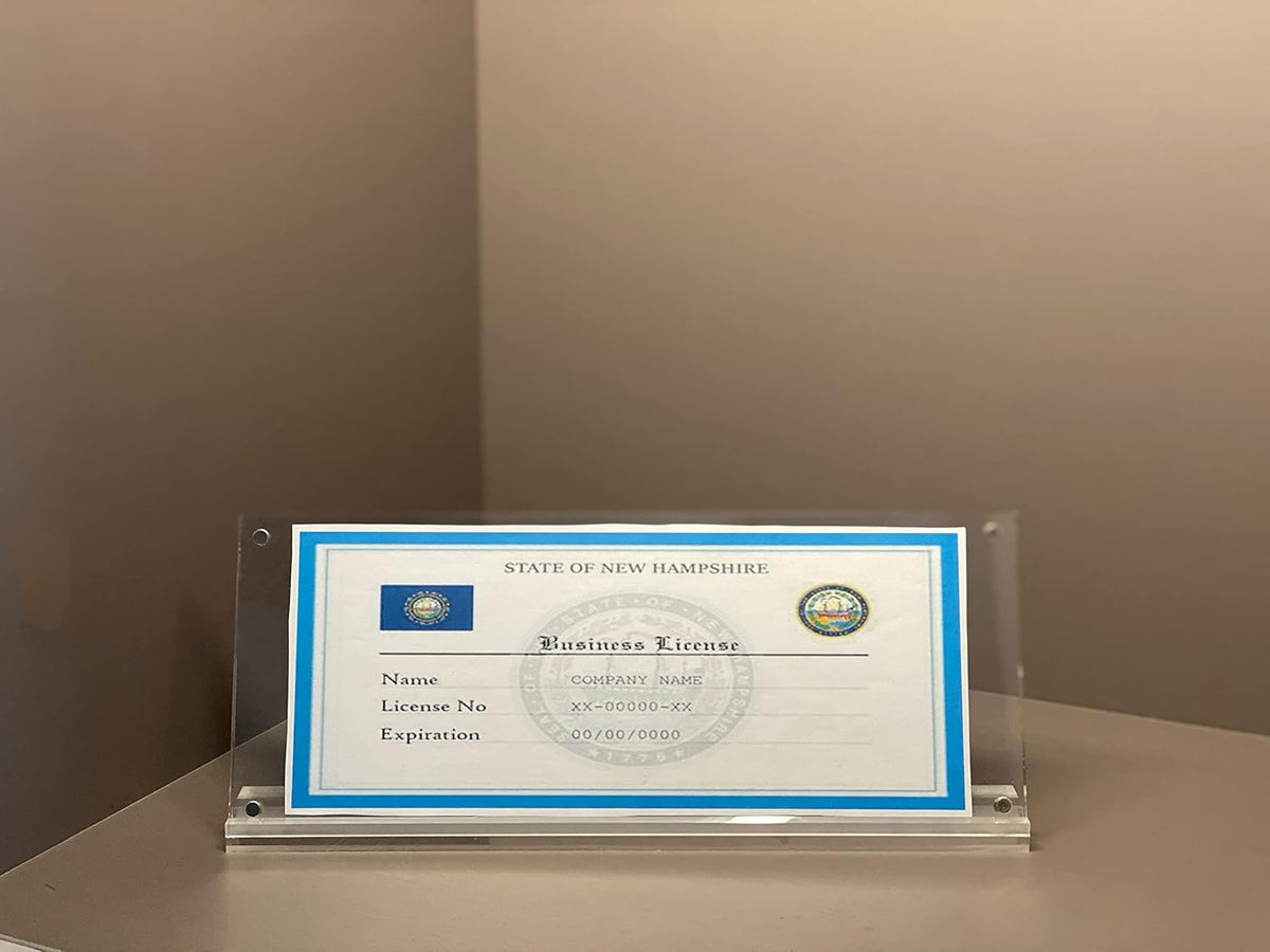 IEEK 4 Pack of Acrylic Business License Frame for 4x9 Business License Certificate Desk/Table Top Display,Clear Certificate Holder Panoramic Photograph Picture Frame,4x10 Inch
