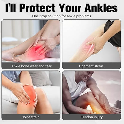 2pcs Ankle Brace for Men & Women, Ankle Brace Compression Support Stabilizer for Men Women, Adjustable Lace up Ankles Sock, Orthopedic Compression Sleeve for Plantar Fasciitis Relief,Tendonitis,Sprained