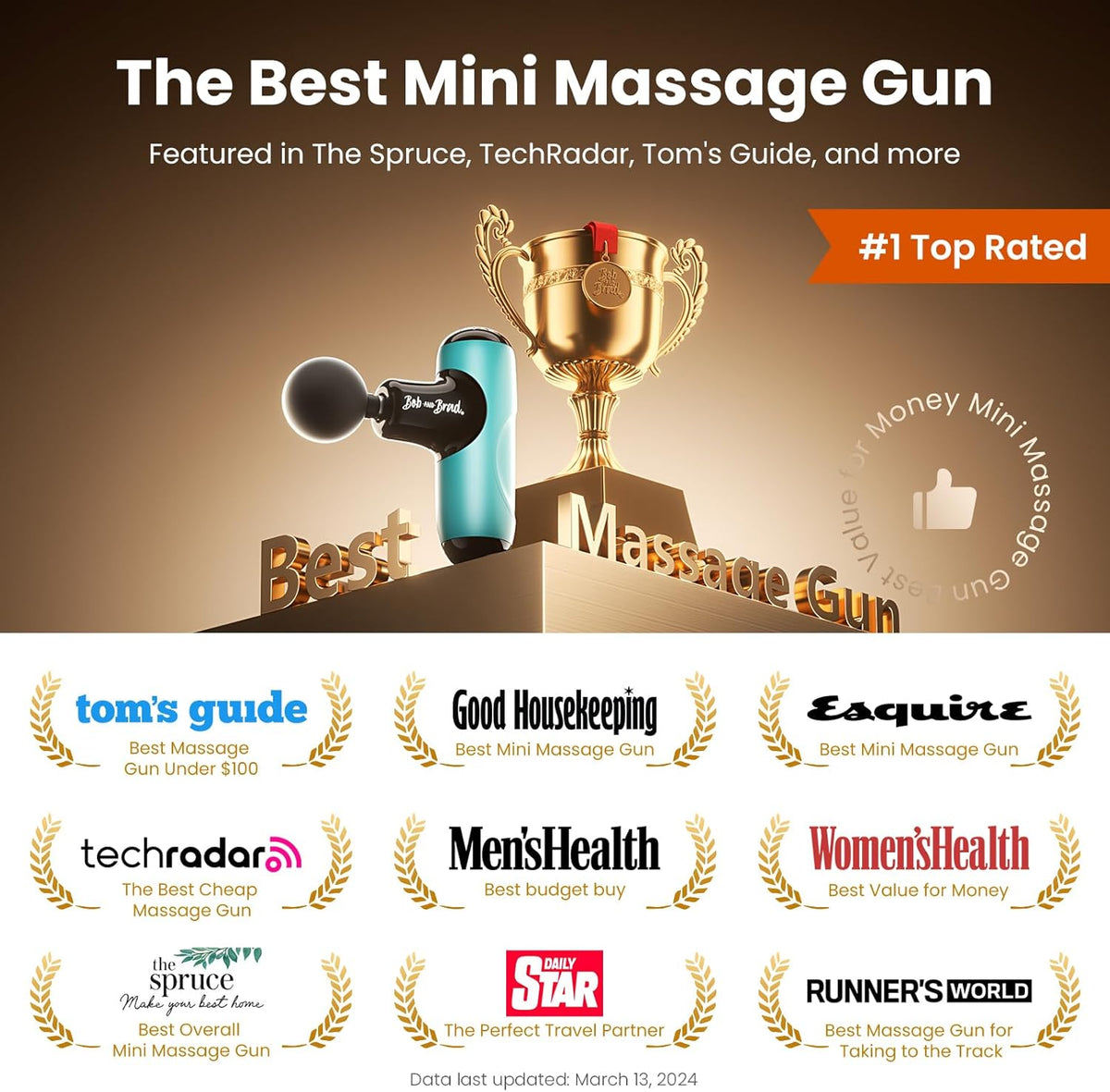 BOB AND BRAD Q2 Mini Massage Gun, Pocket-Sized Deep Tissue Massager Gun, Portable Percussion Muscle Massager Gun, Ultra Small & Quiet Muscle Massage Gun with Carry Case -Green
